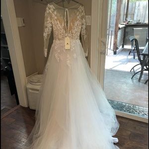 Ada’sBridal A-line Ball-gown Long-Sleeves Wedding